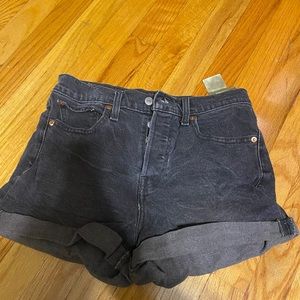 LEVIS BLACK HIGH WAISTED SHORTS